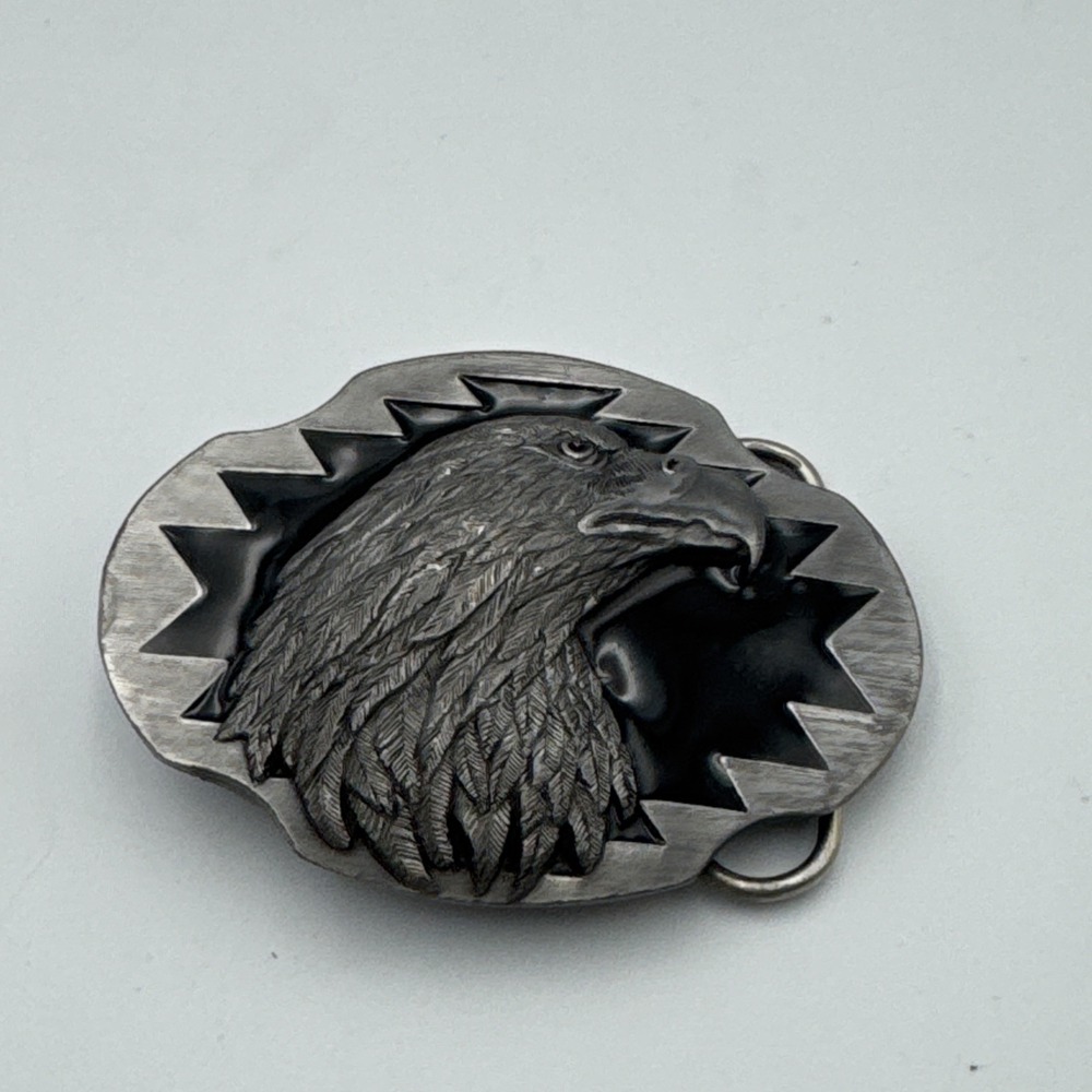 Arroyo Grande Belt Buckle 1990 Bald Eagle Silver Tone Western Cowboy Rodeo AG 44